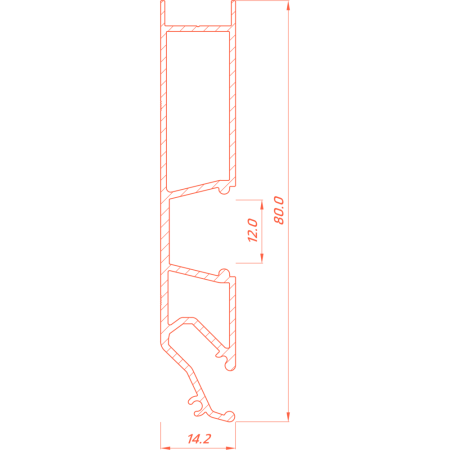 Багет AL ПФ-3884 Standart03 80 Led  2м белый