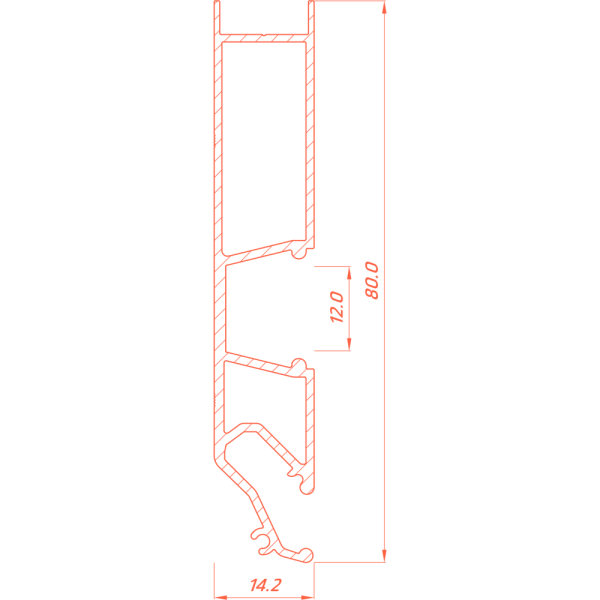 Багет AL ПФ-3884 Standart03 80 Led  2м белый