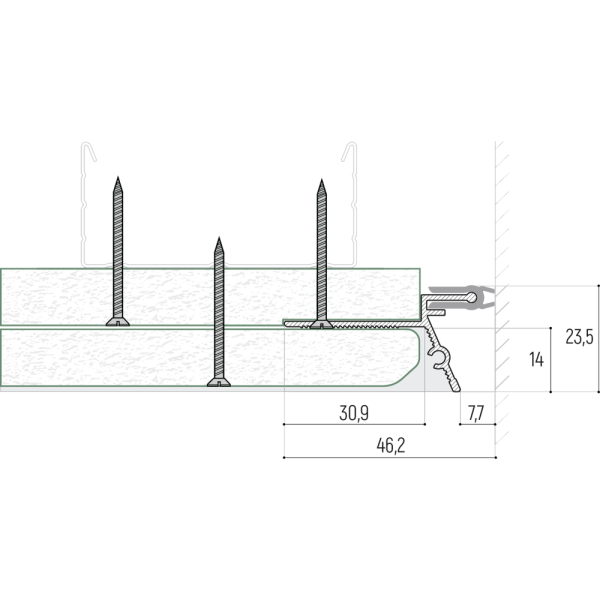 Теневой профиль с демпфером  Kraab Gipps 3-12
