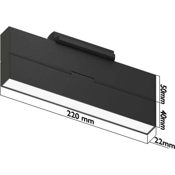 Трековый светильник 2TRA Liner 12W 4000K Black Book, черный