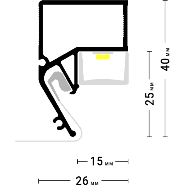 Багет AL ПФ-2392 - FLY 03 белый, 2м парящий потолочный под вставку