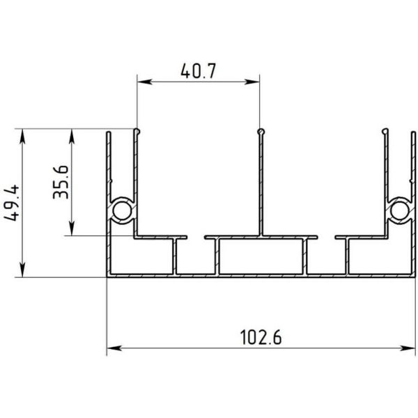 Профиль Алюминий МА-01 (Карниз/Шкаф купе) 3,2м черный Мат
