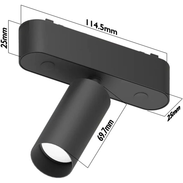 Светильник SPOT MAGNETIC H5 48V  5W 36° CRI90 Bridgelux 4000K | Black D30х59mm