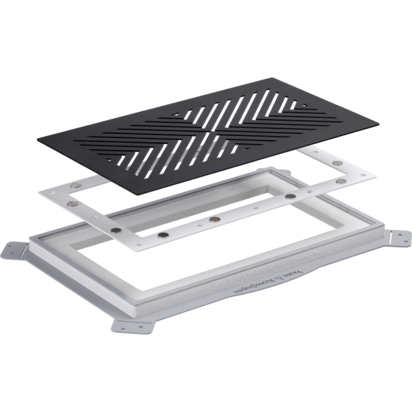 Утопленная магнитная вент. решетка 100 х 200 мм Вид 8 черный