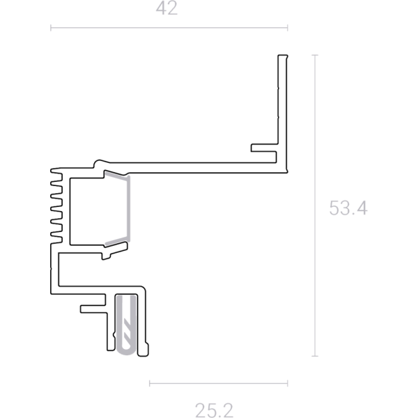 Парящий профиль SLOTT VILLAR MINI, белый