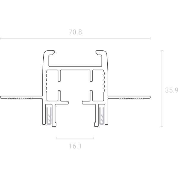 Карнизный профиль SLOTT MOTION L2, черный