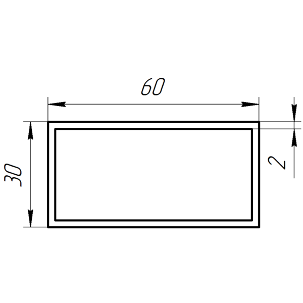 БОКС 60х30х2 мм белый 2м