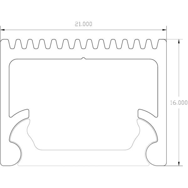 Световой профиль Сакура ( Анод черный), 2м