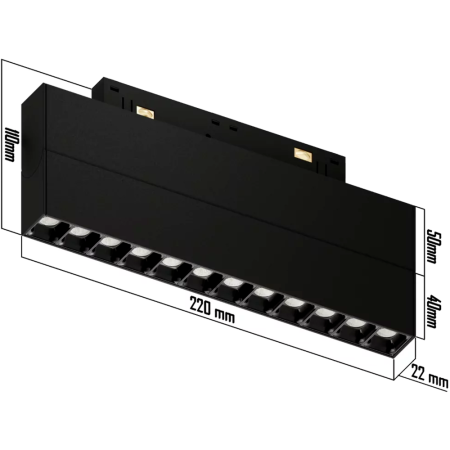 Светильник SPOT BLACK BOOK MAGNETIC S20 48V 16W 36° CRI90 OSRAM 3000-6000K TRIX | Черный корпус L220