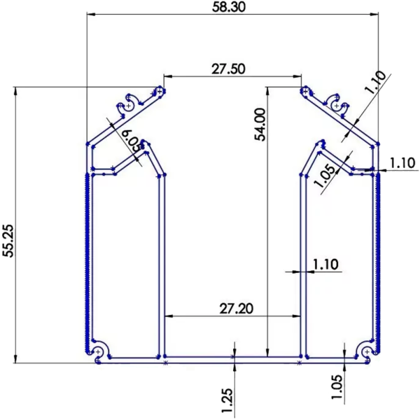 Профиль для натяжных потолков MAGNETIC S20 2000mm облегченный