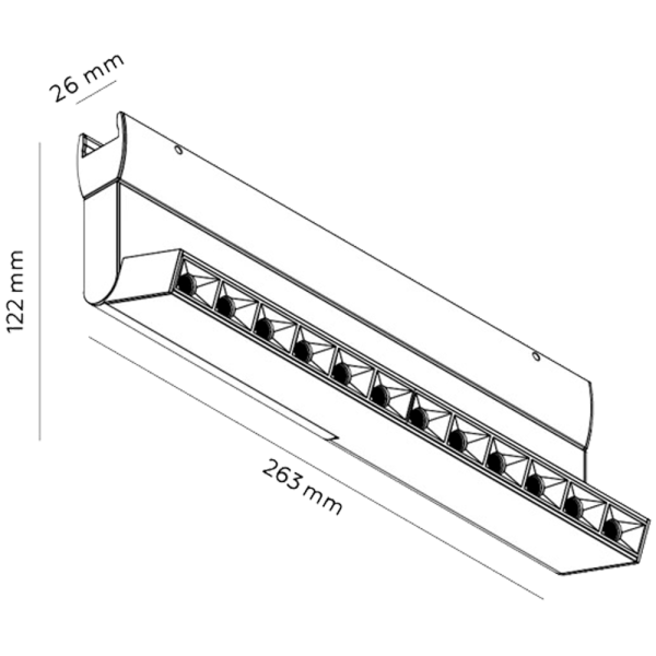 Светильник линейный Lens поворотный сменная температура 8W