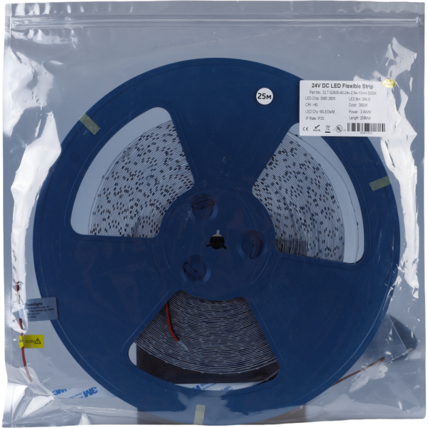 Светодиодная лента DLT-S2835- 60-24v-2.3w-10mm-3000K-270lum/m (кат.25м)