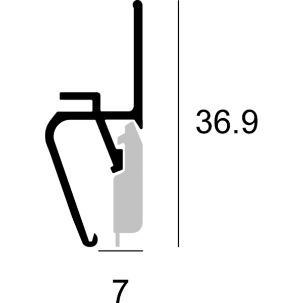 Профиль теневой EUROKRAAB 2.0 c функциональным зазором, черный