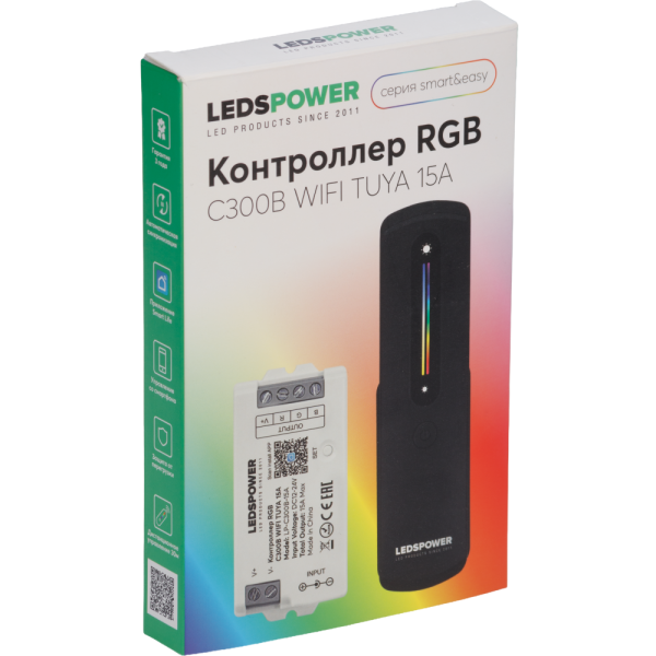 Контроллер RGB C300B WIFI TUYA 15A + пульт