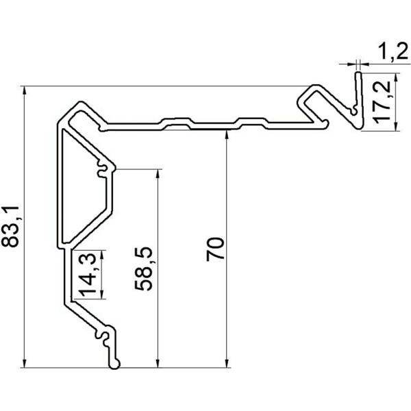 Багет AL под скрытый карниз ПОДГАРДИННИК МАКСИ