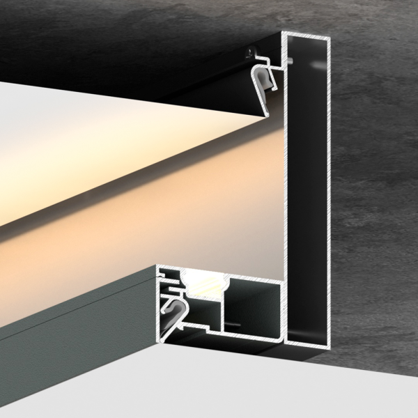 Конструкционный профиль с подсветкой FOTON UP ЧЕРНЫЙ  2м