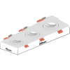 Светильник встраиваемый CITY DL X3 MR16 ALU BLACK | 257х92(75)x25mm