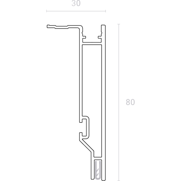 Конструкционный профиль MADERNO высота 80мм, белый, 2м