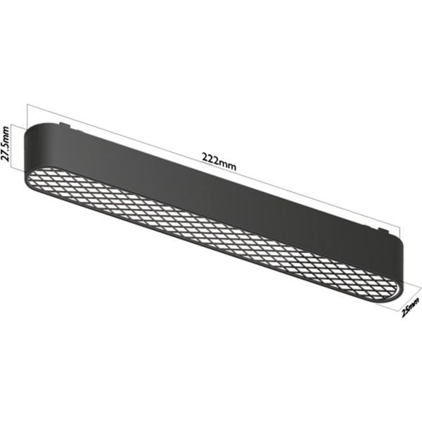 Светильник LINER COMFORT MAGNETIC H5 48V 12W 120° 4000K OSRAM | Black 222х25х25mm | 27348