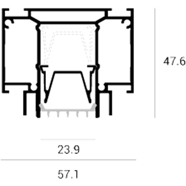 Профильная система SLOTT Canyon, черная 3.0 LOW GLARE.2м