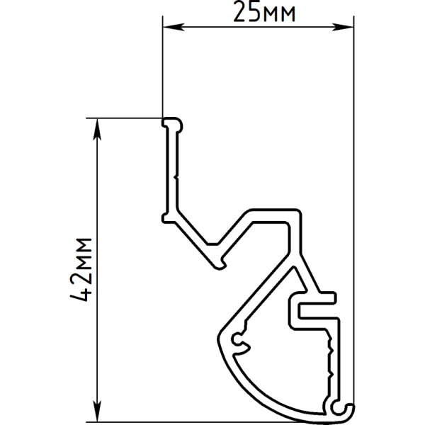 Профиль AL Raund стеновой теневой черный, 2м