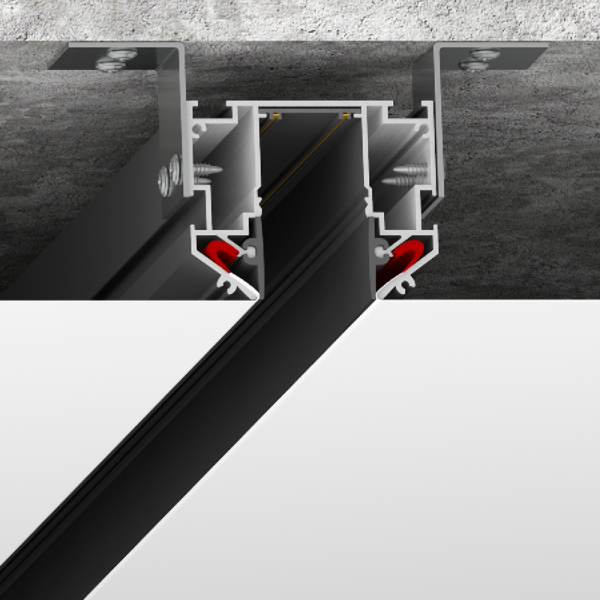 Магнитный шинопровод 2 в 1 М220+вставка, 1м черный